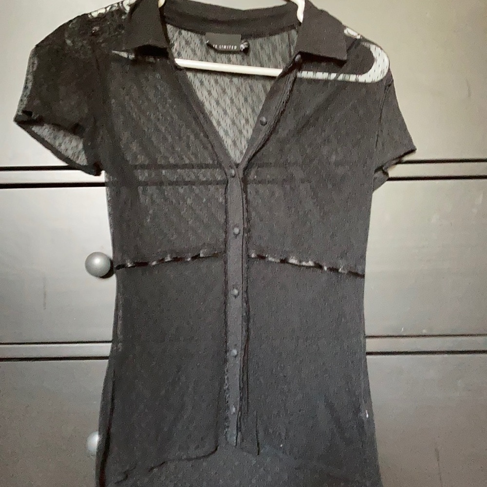 Limited see through black blouse